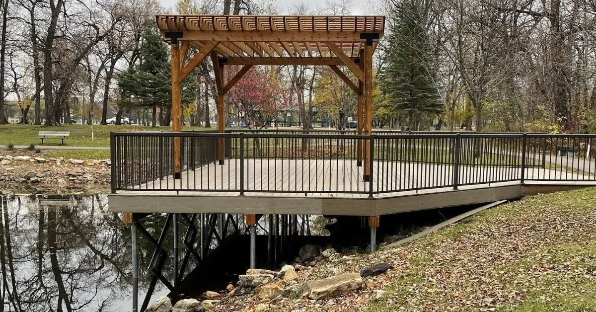 Stable Deck Foundation with Underwater Helical Piles