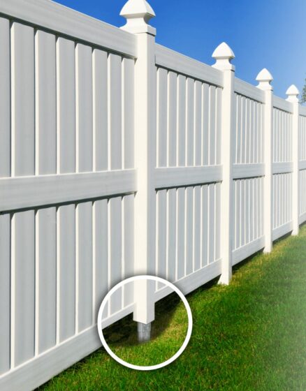 White fence supported by Postech Screw Piles foundation