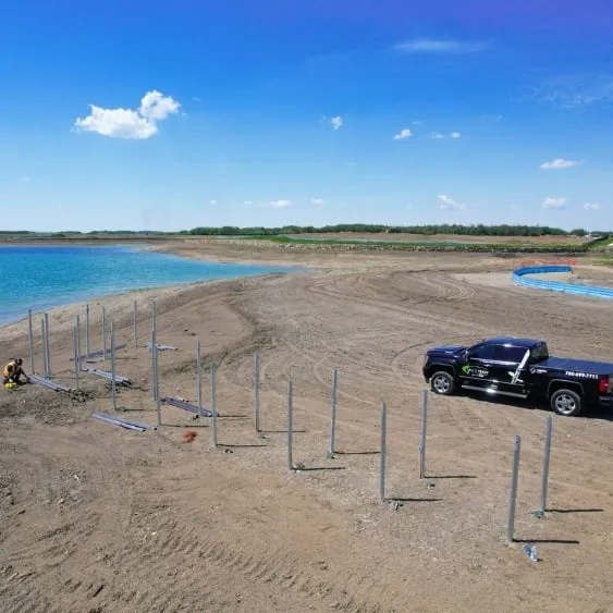 Screw Pile Installation by a Lakeside in Granular Soil